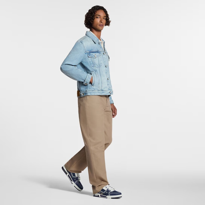 lv louis vuitton trainer denim studded sneaker